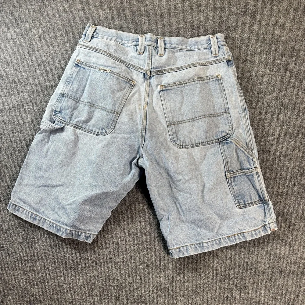 Unionbay Cargo Shorts Mens 34 Blue Light Wash Denim‎ Regular Fit Workwear Casual